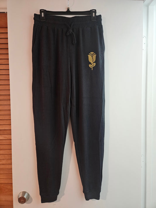 78 & Sunny Black Graphic Women's Joggers Size Medium